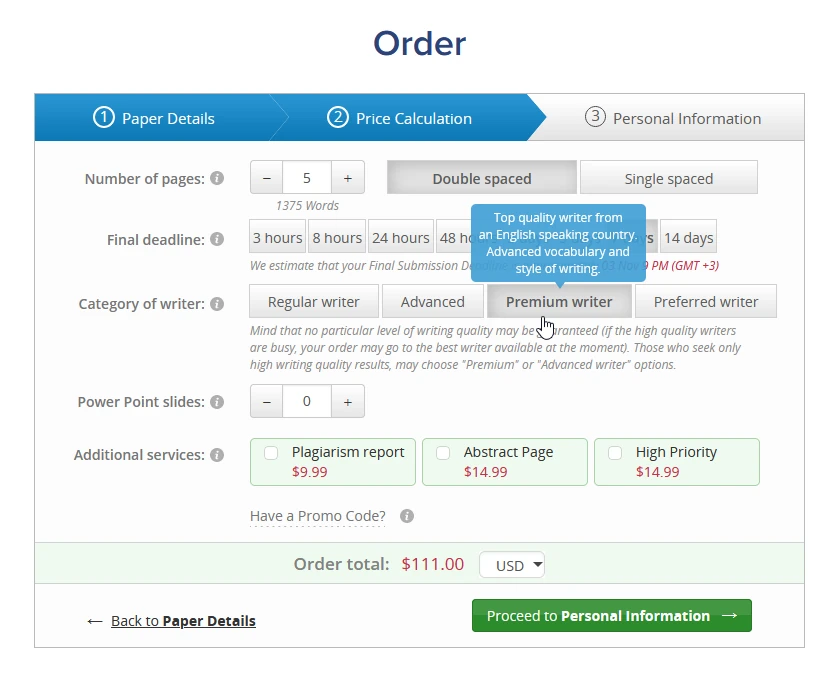 WritingAssignment Additional Features